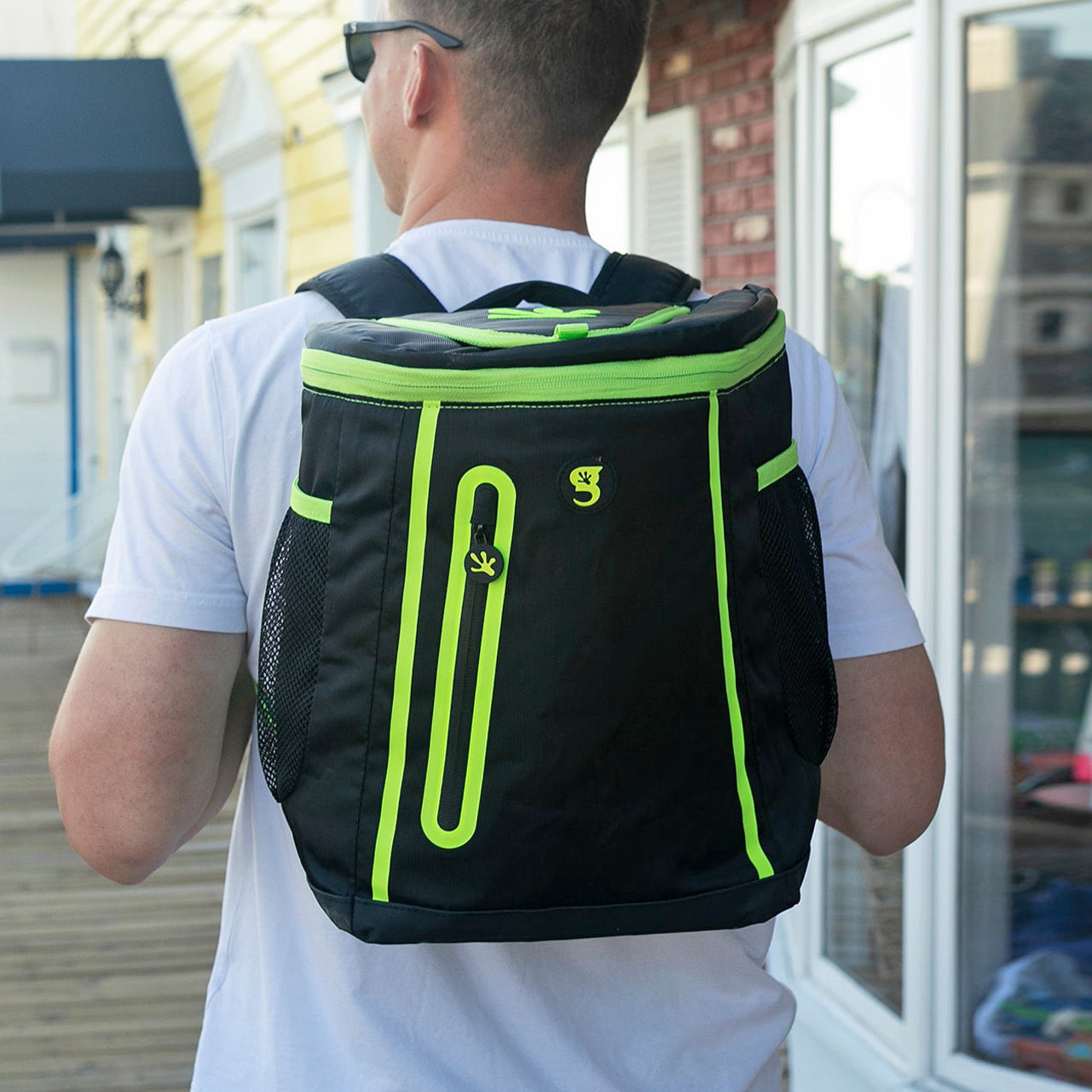 MOCHILA HIELERA OPTICOOL NEGRO CON VERDE BACKPACK COOLER