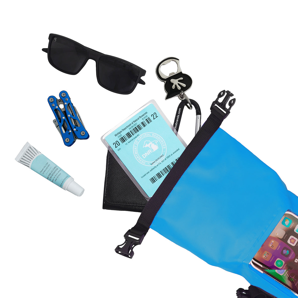 BOLSA SECA PARA CELULAR COLOR AZUL / PHONE TOTE WATERPROOF